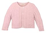 cofucu(コフク) ケーブル編みニットカーディガン 70cm ピンク オーガニック綿100%