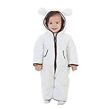 nijuh クマ コスチューム カバーオール ベビー 防寒 着ぐるみ ジップアップ フード ふわふわ もこもこ (66)
