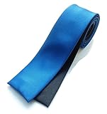 [HANG OVER] 【日本製】リバーシブルネクタイ 5㎝ ダンス 衣裳 衣装 角タイ スクエアタイ (ブルー)