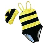 igust 子供水着 ベビー キッズ キャップ付き 男の子 女の子 蜂 (2歳-3歳/80cm-90cm)