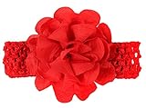 EOZY ベビー用ヘアバンド お花 新生児 赤ちゃん 出産祝い 内祝い お宮参り 誕生日 100日記念 こどもの日 記念撮影 初節句に プレゼント レッド