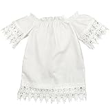 grnshts Baby Girlsホワイトオフ肩レースドレス カラー: ホワイト