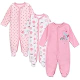 エルフ ベビー(Fairy Baby)新生児服 足つきカバーオールロンパース 長袖 3枚セット 出産祝い 女の子 4-6M セット4