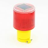JomMart LED ソーラー フラッシュ ライト 警告灯 自動点灯 丸型 赤色 TL0282