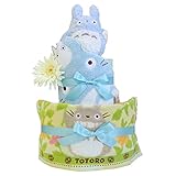 トトロ（スタジオジブリ）2段ぬいぐるみ付きおむつケーキ (パンパースS, ブルー)