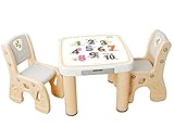 アイファム ifam STUDY DESK キッズテーブル&チェア2脚付  数字(ベージュ) if81-nobeige