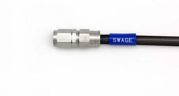 Swage Line (スウェッジライン) Easy Order Brake Hose Universal Hose Straight Fitting Stainless Steel Black Smoke Hose 450mm STKB-1010M-0450 - 1