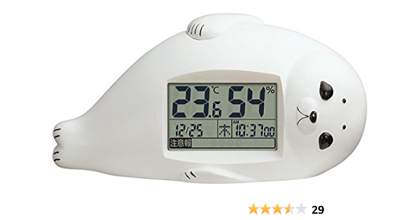 Amazon リズム Rhythm 温度計 湿度計 キャラクター デジタル 音声 ゴマナビ かわいい 声でおしらせ 注意報 機能 白 Rhythm 8rda66rh03 インテリア オンライン通販