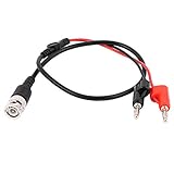 uxcell テストプローブケーブル BNCデュアル ソケット付き テストリード 4mmバナナプラグ 54cm長さ