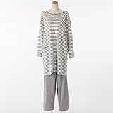 西松屋 EDM 授乳口付き天竺ボーダーパジャマ【M・L・LL】 マタニティ LL グレー