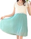 （K-JOY) マタニティ ワンピース ウェア 授乳口 授乳服 フォーマル ドレス 半袖 マタニティー （天使の羽付） (L, GREEN)