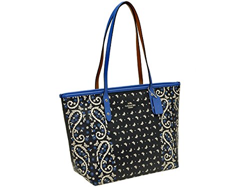 [コーチ]&nbsp;COACH&nbsp;バッグ&nbsp;(トートバッグ)&nbsp;F59329&nbsp;ブラック×ラピス&nbsp;レザー&nbsp;トートバッグ&nbsp;レディース&nbsp;[アウトレット品]&nbsp;[並行輸入品]