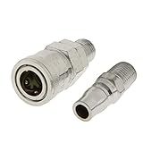 Fenteer SM20+PF20-1/4 BSP　空気圧　エアライン　ホース　クイック継手　コネクタ　カプラー　エアーカプラオスメス