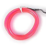 光る ELワイヤー 単品 直径5mm 1m ピンク [ ELチューブ 照明 エレクトロルミネッセンス 衣装 EDM ネオンワイヤー]