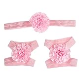 FEITONG ( TM )ホット足花裸足サンダル+ヘアバンドセットベビー幼児の女の子