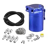 Ruien ポリッシュバッフル ユニバーサルアルミニウムオイルキャッチ缶 タンク400ml ブルー US-OOCC024