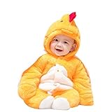 Karchi　 ベビー用 ロンパース　赤ちゃん0歳　1歳　女の子 人気 男の子　暖かい　冬服　可愛い　2017 肌着 　新生児 赤ちゃん少女 可愛いニット 出産祝い (80, 黄色い)