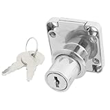 uxcell　シリンダー錠　面付きシリンダー　ラッチ錠　メタル製　キャビネットロック　2鍵