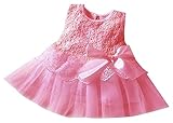 Nice Days（ナイス　ディズ）　春夏欧米風ファッション　可愛い女の子ワンピース　蝶結びドレス　プリンセススカート　発表会 結婚式 入園式 演奏会　パーティー (1, ローズレッド)