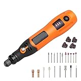 TACKLIFE ミニルーター 小型 片手操作 ペン型 3.7V 15000RPM 32点セット コレット2.3/3.2mm 三段変速 US