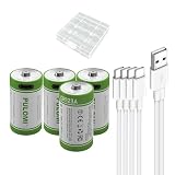 USB リチウムイオン充電式 CR123A バッテリー、高容量 3.7V 700mAh CR123A 充電式電池 3Vリチウム電池、1.5 H 急速充電、1200 サイクル、Type C ポートケーブル付き、定出力、4 パック rechargeable battery cr123a