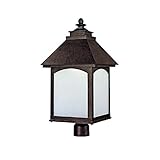 Capital Lighting 9056RI-GD Outdoor Fixture with Frosted Seeded Glass Shades, Rustic Iron Finish [並行輸