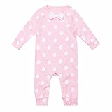 (アイム)iiniim　ベビー　連体　ロンパース　長袖　水玉　子供服　カバーオール　ベビースーツ　蝶ネクタイ　新生児　棉製 ピンク タグ:12-18M 推薦年齢:12-18ヶ月