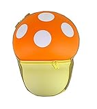 ユニークなキッズリュックキノコの形の大人バッグファッションリュック[オレンジ]