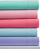 Martha Stewart Collection Kids Solid Queen Flannel Sheet Set Bedding [並行輸入品]
