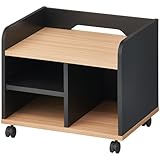 オフィスコム 法人様向け NFシリーズ プリンターラック プリンターワゴン 幅540×奥行420×高さ438mm ナチュラル×ブラック OC-NFPR-NABK