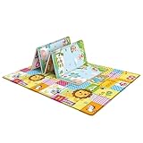 echesa 折りたたみ式プレイマット 赤ちゃん ベビープレイマット 遊べる ベビーマット マット 折りたたみ式 リバーシブル かわいい 防水 キッズ用マット 子供部屋おしゃれベビー キッズ用プレイマット 両面使用可 滑り止め 防水防寒 清掃簡単