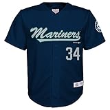 MLB Seattle Mariners Boys Player Hernandezファッションジャージー、アスレチックネイビー、12 / 14