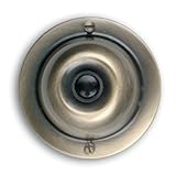 Heathゼニスvsra-a有線プッシュボタン、アンティーク真鍮仕上げwithブラックセンターボタン