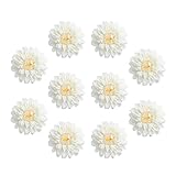 Prettyia 10個入　お花　フラワー　菊　造花　花嫁　レディース　パーティー　結婚式　ホーム　DIY　ブーケ　ヘアヘッドバンド　ケーキ装飾　DIYクラフト　可愛い　６タイプ選べる - クリーム