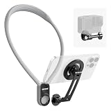NEEWER ネックレスマウント マグネット式 ネックホルダー アクションカメラ/スマホ用 ハンズフリー 首掛けマウント ネックレス三脚 チェストマウント iPhone/Android対応 POV撮影/Vlog/ビデオ録画用 GP16 グレー