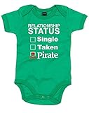 (交際ステータス、海賊。) Relationship Status, Pirate, プリント　ベビースーツ - グリーン/白/赤 12-18 ヶ月