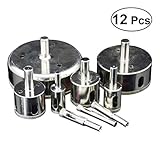 Vosarea ガラスセラミックセラミック磁器用12個のダイヤモンドガラスドリルビット