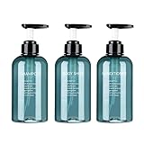 3ピース フォーミング ソープ ディスペンサー ローション シャンプー ポンプ ボトル ブルー 300ml, 青