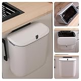 LYNLOO キッチン ゴミ箱 ひっかけ ぶら下げごみ箱 9L 壁掛けゴミ箱 キッチン 密閉 消臭 食器棚/バスルーム/ベッドルーム/オフィス/トイレ/車内用 (9L)