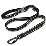 cocomall 犬 犬用リード １本で色々使える多機能リード 調節できるリード 伸縮リード 小型、中型、大型犬用リード 訓練リード ロングリード ペット用品 ハーネス 3M反射材料 ナイロン製 通気性 調節可能 メッシュペット (ブラック)