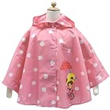 【くまのがっこう】水玉総柄レインポンチョ（ピンク）
