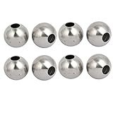 uxcell 球状 中空ボール 階段手すり用 63mmx22.5mm 201 ステンレス鋼 銀トーン 8個入り
