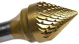 Champion Cutting Tool SJ42 Tin Coated Miniature Bur, 60 Degree Cone Shape Solid Carbide, 1/8-Inch Cu
