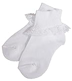 赤ちゃん女の子ホワイトレーストリムアンクレット洗礼式Sock洗礼Sock US サイズ: L カラー: ホワイト