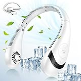 首掛け扇風機 5000mAh折りたたみ式ブレードレスネックファンポータブル充電式ネックファン 3つの速度調整360°冷却気流 ハンズフリーウ