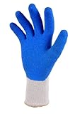 G & F 1630 Heavy Duty Rubber Coated Work Gloves, Blue, Medium, 3 Pair Pack by G & F