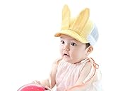 ベビーゴー　ベビーキャップ　ウサギ耳　赤ちゃん　キャップ アウトドアハット 軽いキッズ帽子 子供サンバイザー 　人気　 女の子　紫外線 UVカット 日よけ止め 日焼け防止　イエロー