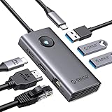 ORICO USB C ハブ 6-in-1 3*USB3.0 2.5Gbpsイーサネット 4K@30Hz HDMI出力 100W PD充電 