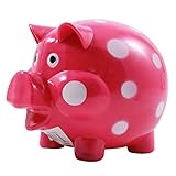 クラシックコイン保存貯金箱 – ピンクPolka Dot Pig