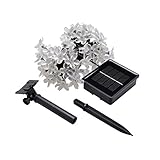 アウトドア 7M 50 LED ソーラーパワー ドストリングライト クリスマスデコレーション ピンク